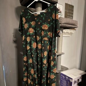 LuLaRoe Black dress (Carley) with Floral Accents